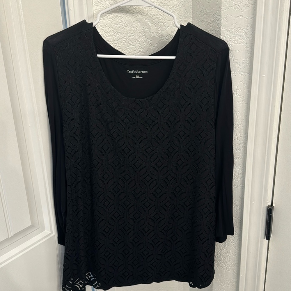 Croft and Barrow ￼ black blouse 2X